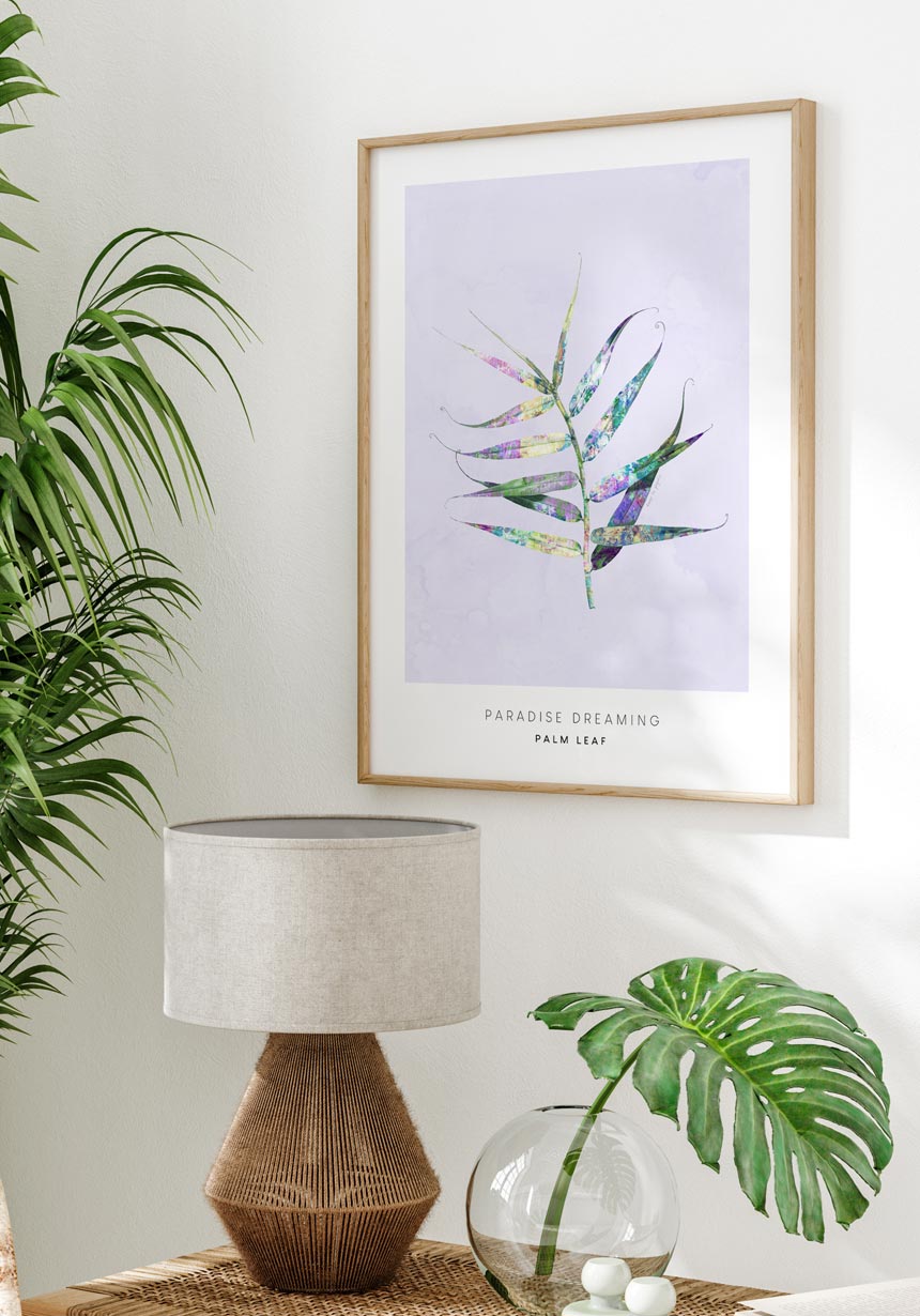 Poster Illustration palm leaf in the living room