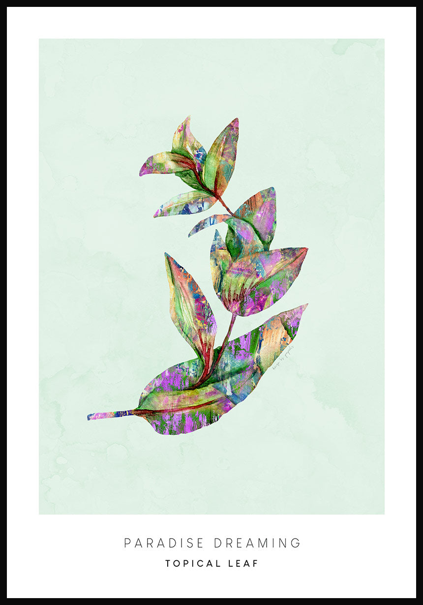 Poster tropical palm leaf