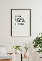 Paris London Milan village child poster living room