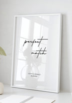 Perfect Match - Personalisierbares Poster mit Rahmen