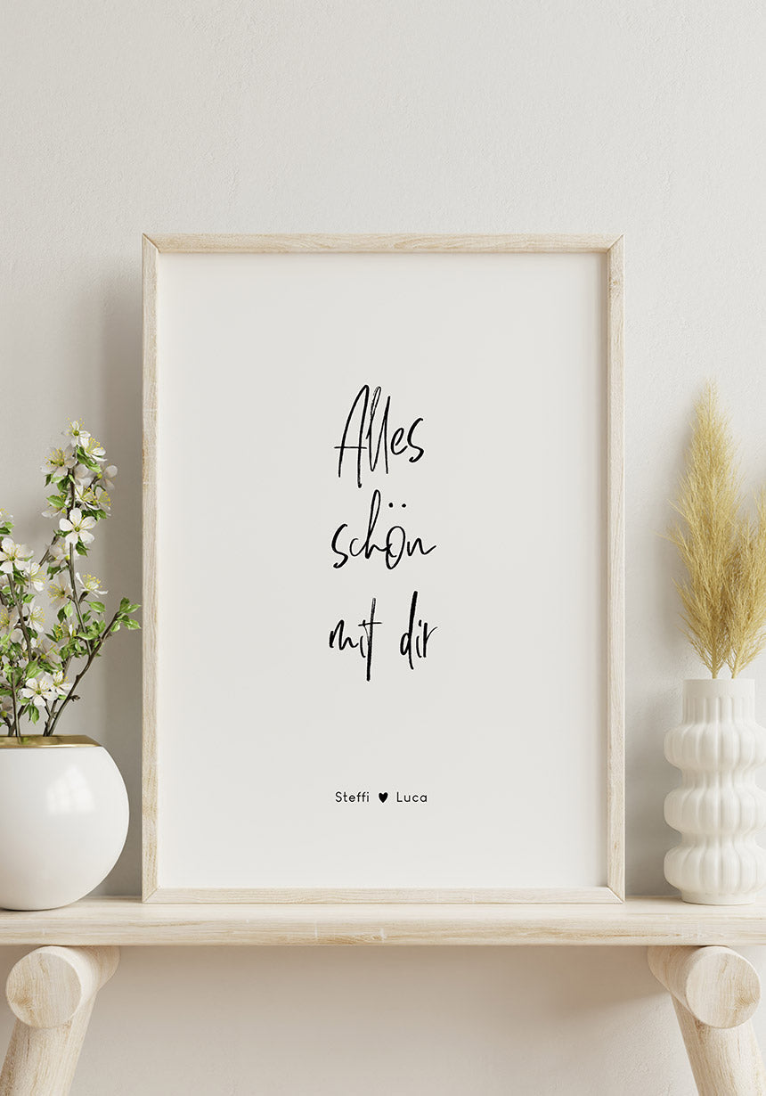 Poster personalisierbar alles schön mit dir im Regal