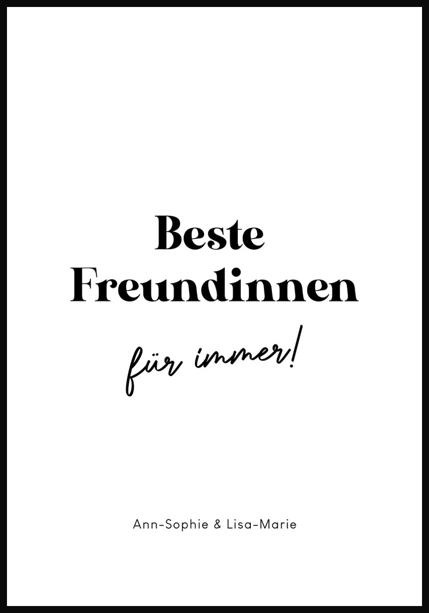 Personalisiertes Poster beste Freundinnen für immer
