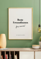 Personalisiertes Poster beste Freundinnen für immer im Wohnzimmer
