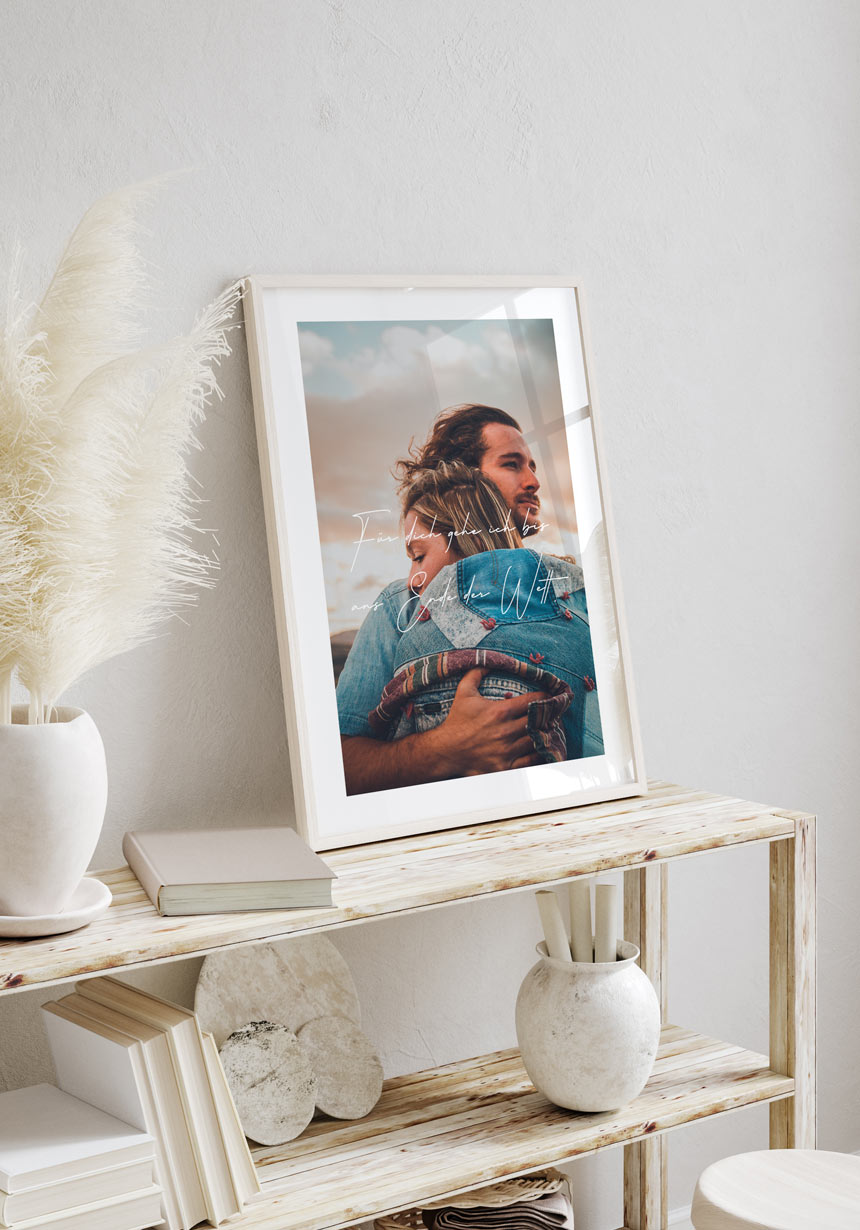 Personalisiertes Poster mit Bild und Zitat
