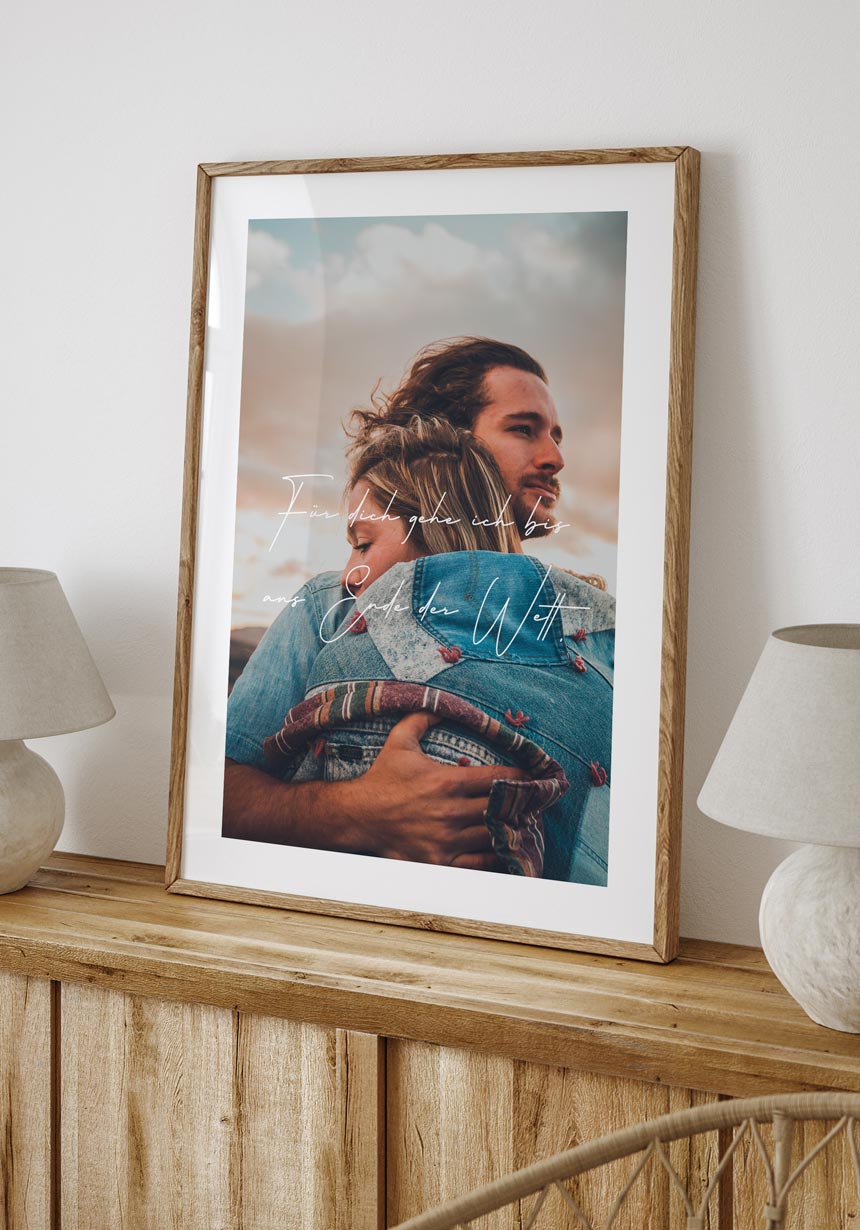 Personalisiertes Poster mit Bild und Zitat als Geschenk
