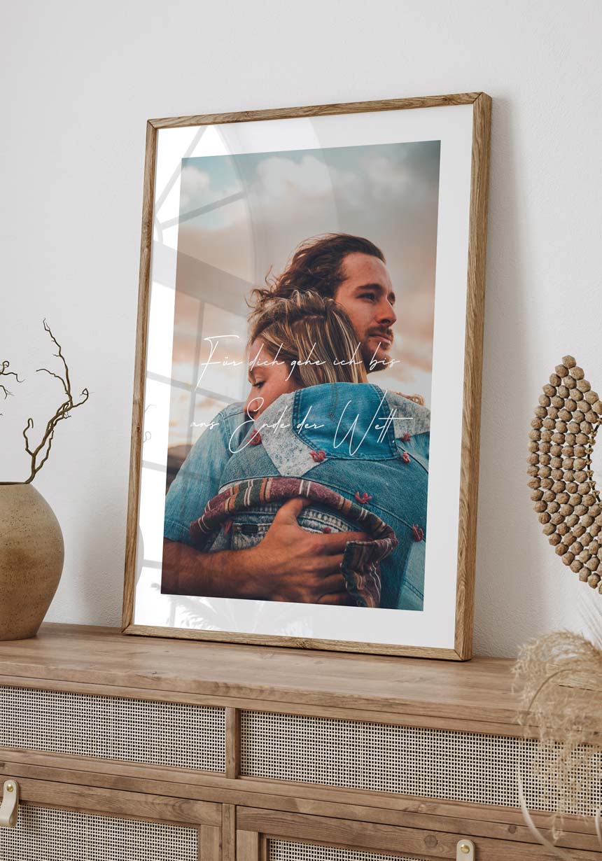 Personalisiertes Poster mit Bild und Zitat Zuhause