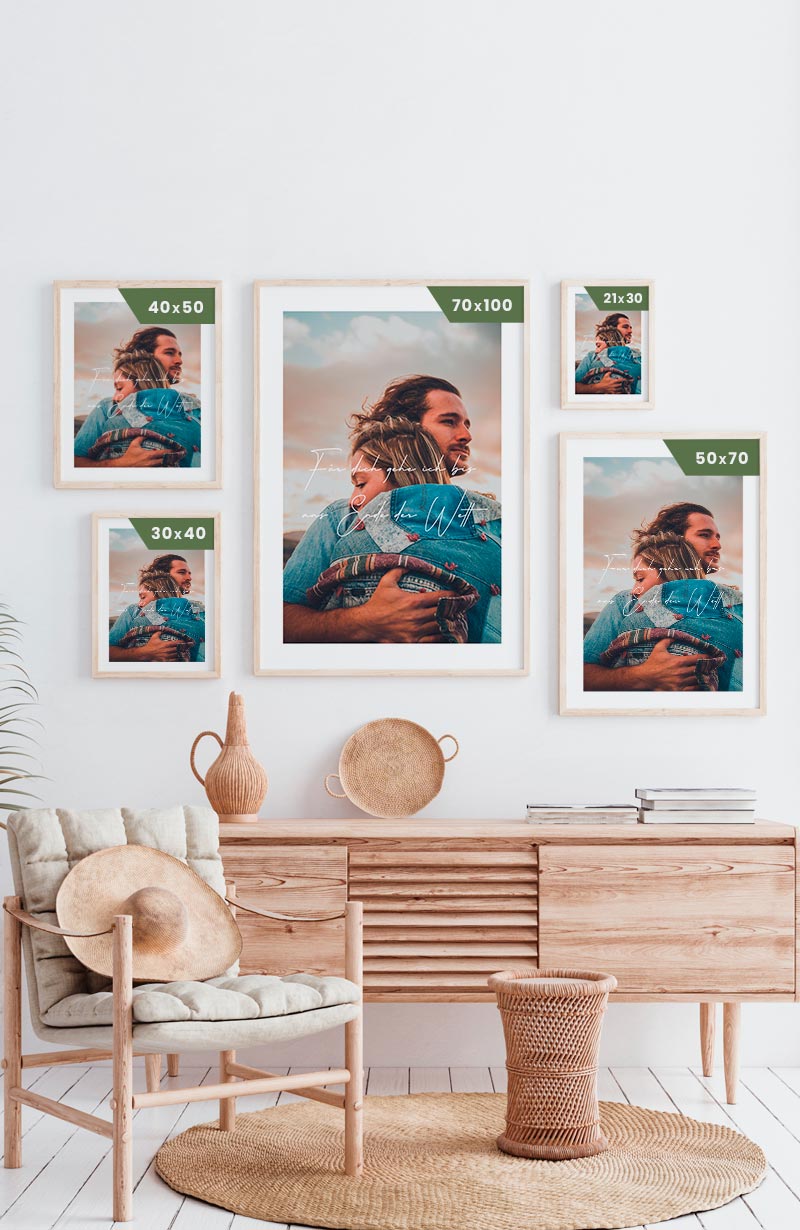 Personalisiertes Poster mit Bild und Zitat Familie