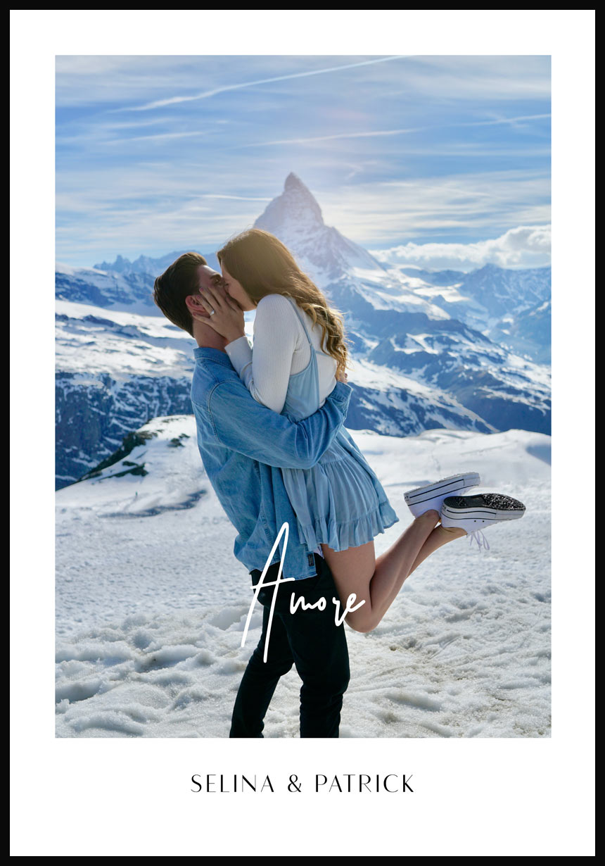Personalisiertes Poster mit der Schrift Amore