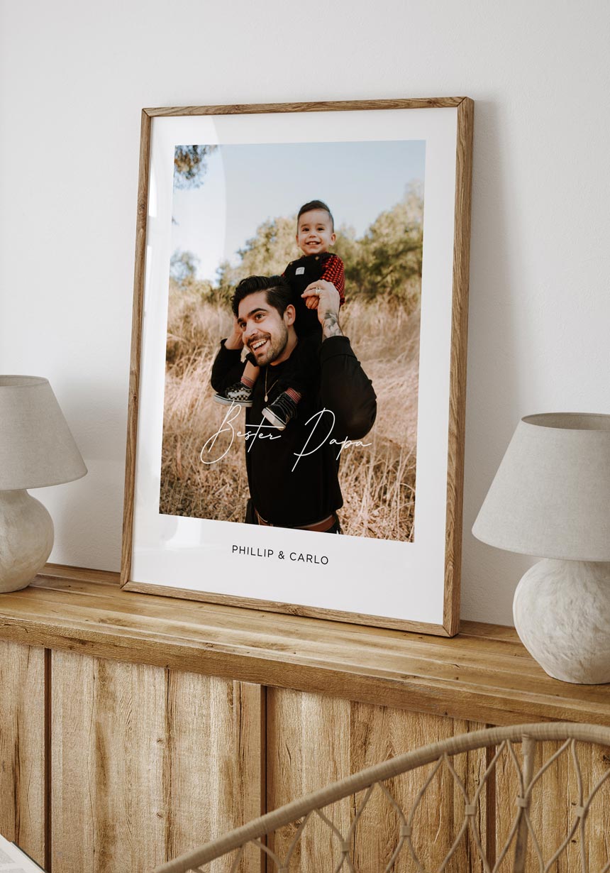 Personalisiertes Poster Bester Papa mit Bild als Geschenk