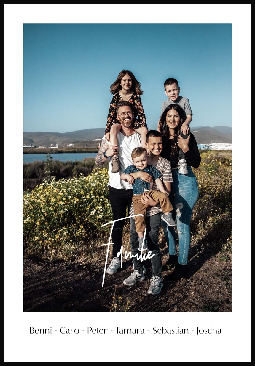 Personalisiertes Poster mit der Schrift Familie