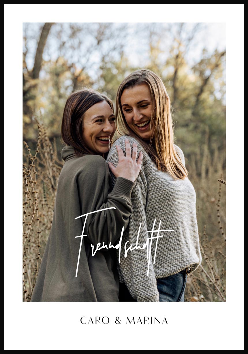 Personalisiertes Poster mit der Schrift Freundschaft