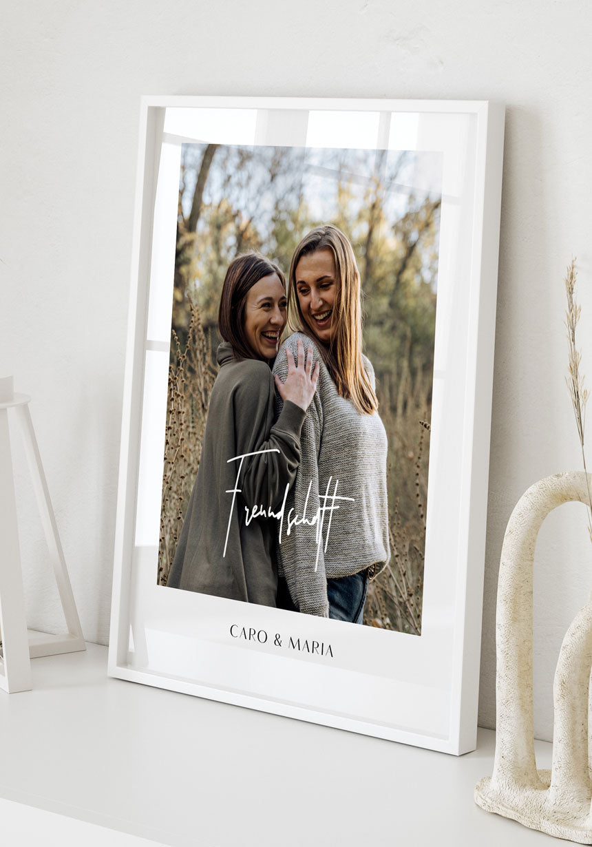 Personalisiertes Poster mit der Schrift Freundschaft als Geschenk