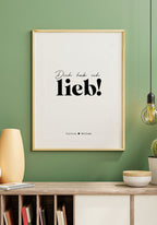 Poster personalisiert dich hab ich lieb im Wohnzimmer
