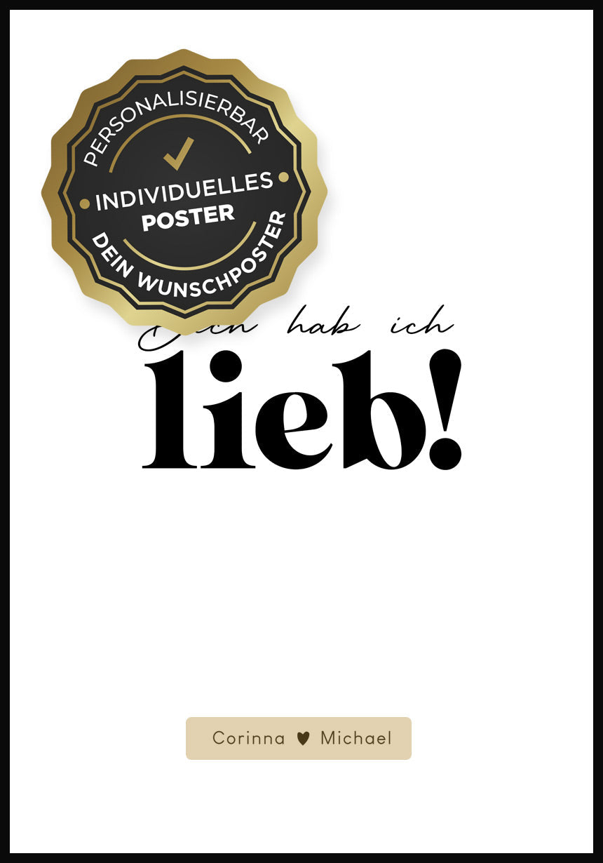 Poster personalisiert dich hab ich lieb personalisierbare Flächen