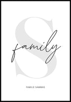 Poster personalisiert family mit Buchstabe