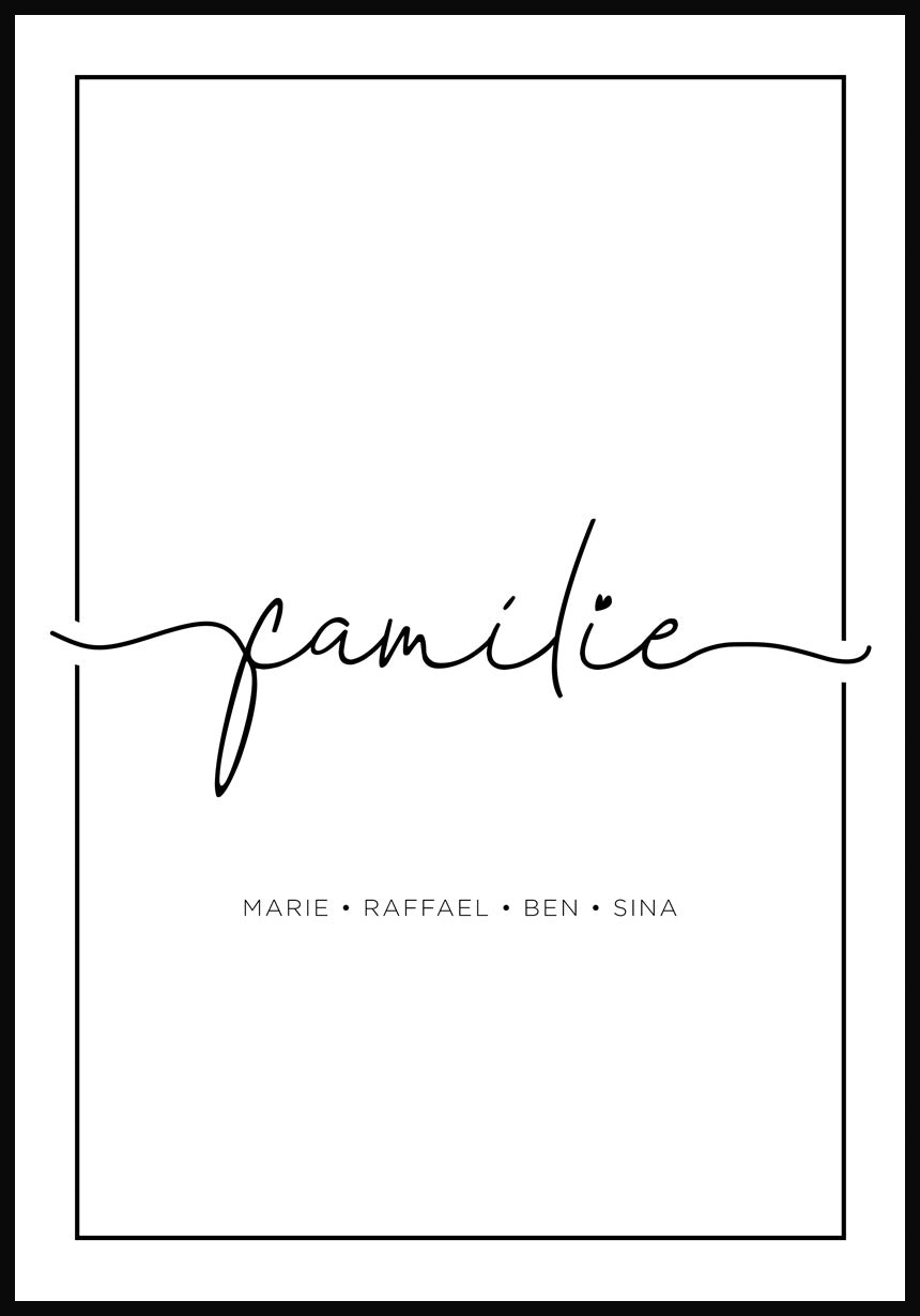 Personalisiertes Familienposter 'Familie' mit Namen