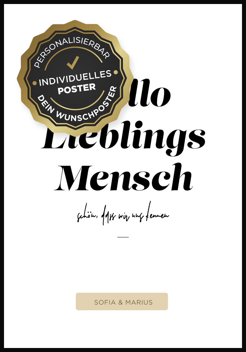 Poster personalisiert Lieblingsmensch perosnalisierbare Flächen