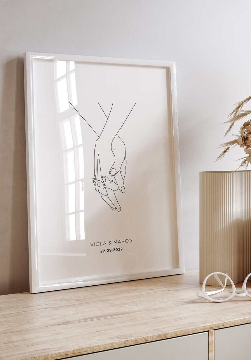 Hand in Hand - Personalisierbares Poster Geschenk