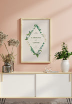 Personalisierbares Poster zur Hochzeit mit Blumen Geschenk