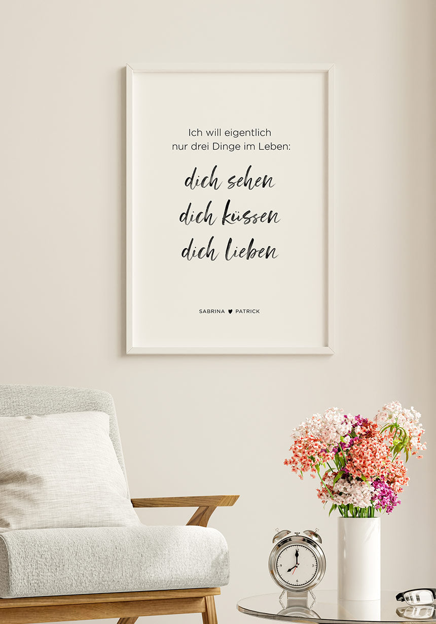 Poster ich will eigentlich nur drei Dinge im Leben über Sessel