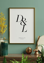 Poster mit euren Initialen Wohnzimmer