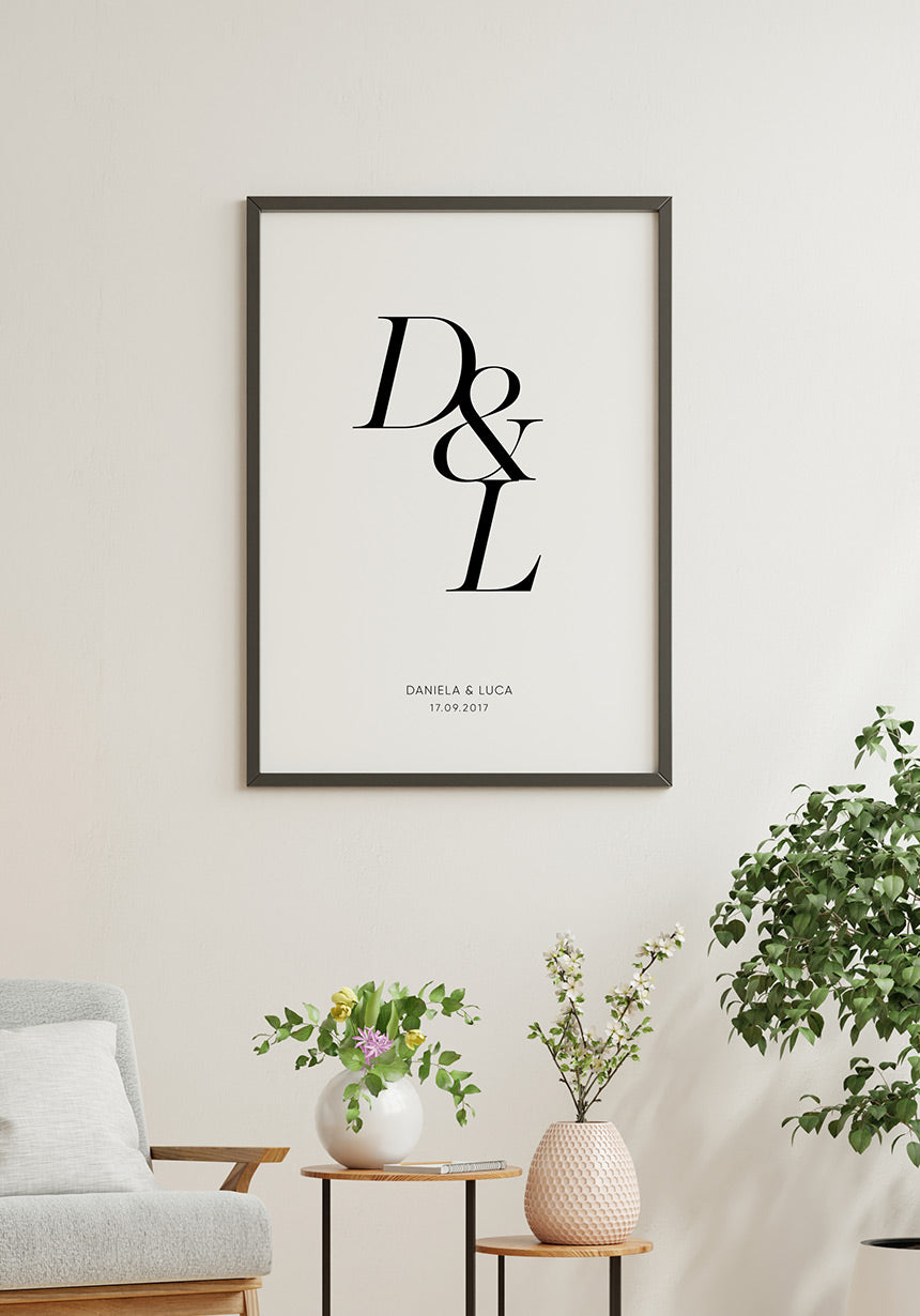 Poster mit euren Initialen für Zuhause