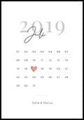Personalisierbares Poster Kalender Jahrestag