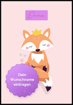 Fuchs mit Krone personalisierbar