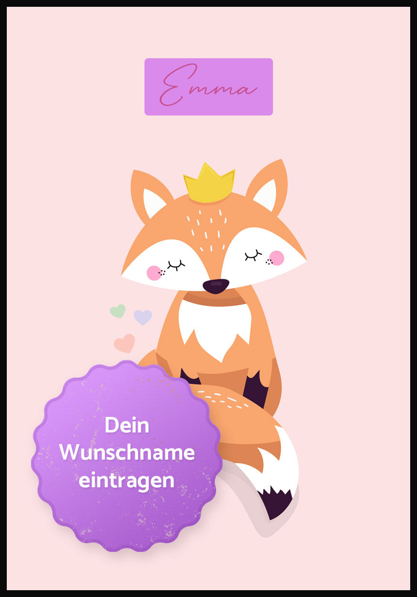 Fuchs mit Krone personalisierbar