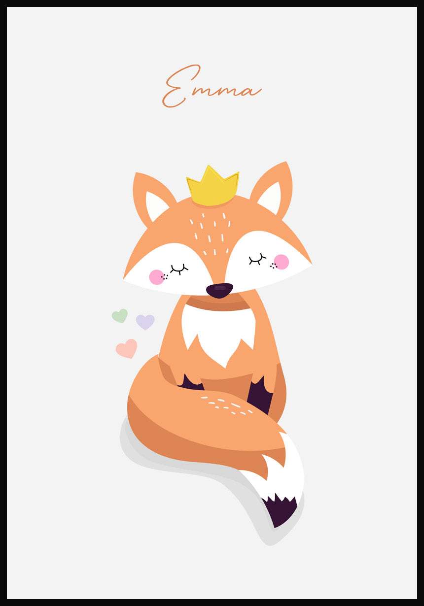 Fuchs mit Krone Grau