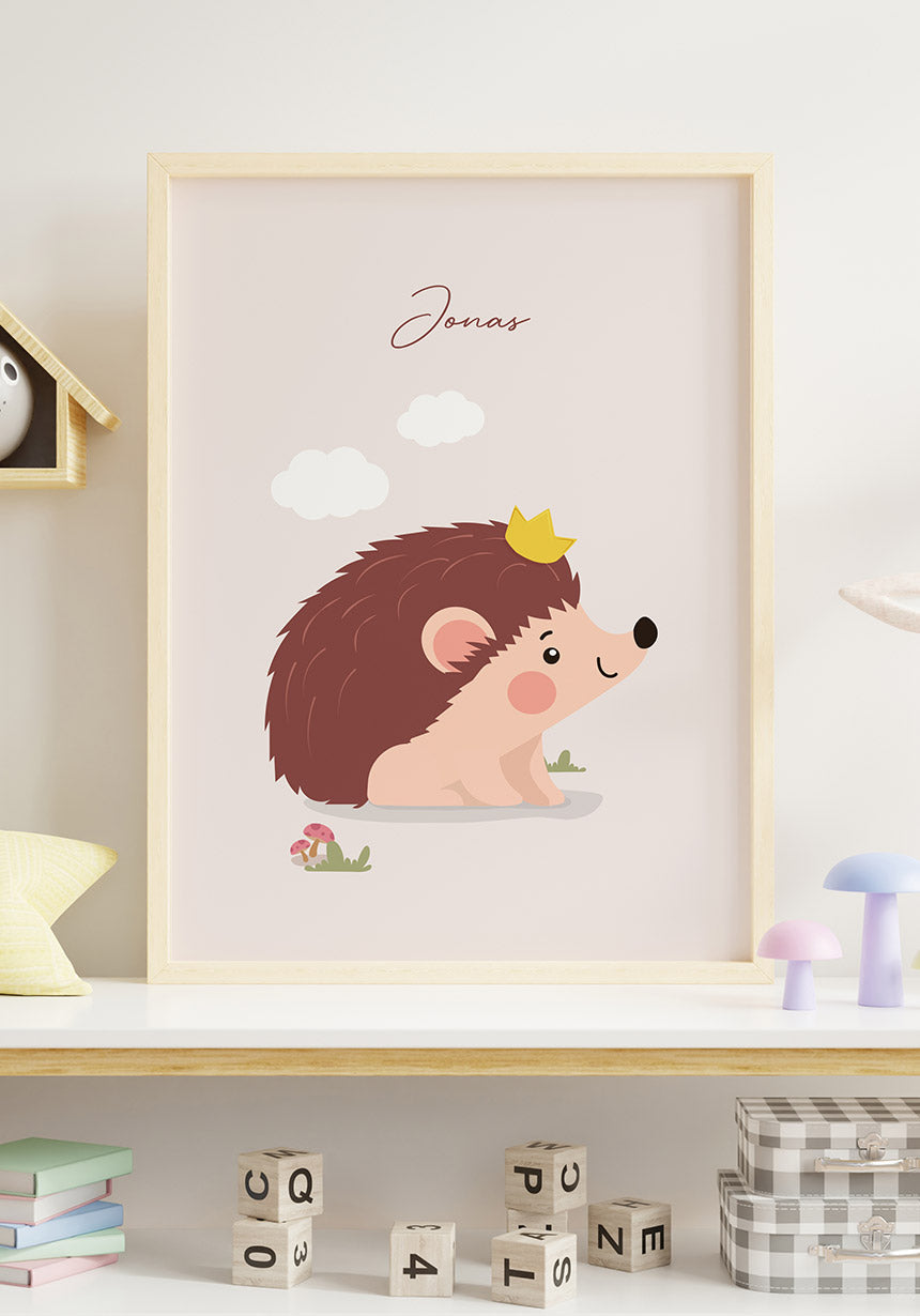 Igel Poster für Kinder mit Namen