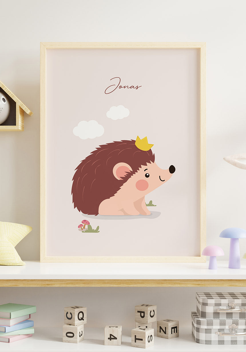 Igel Poster für Kinder personalisierbar