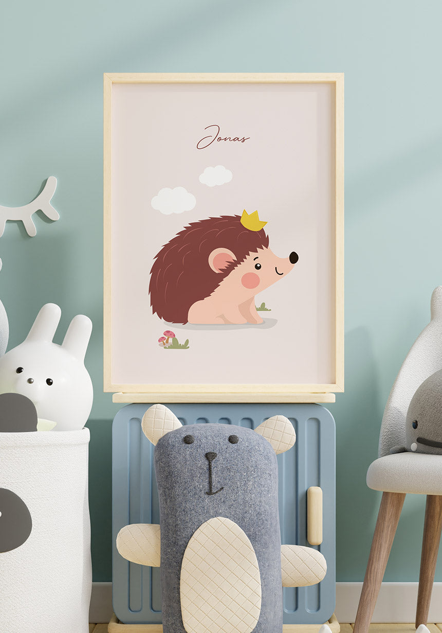 Igel Poster für Kinder braun