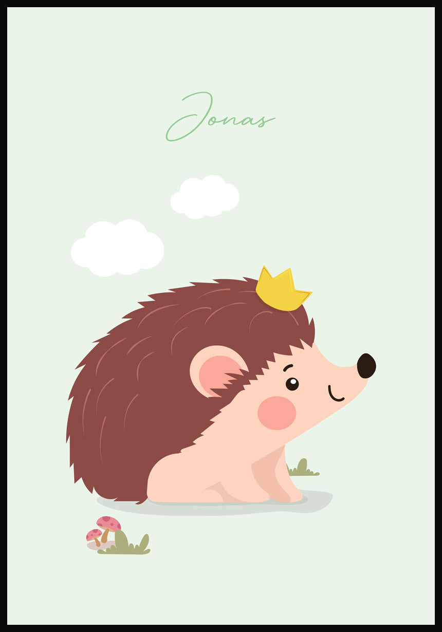 Igel Poster für Kinder Grün
