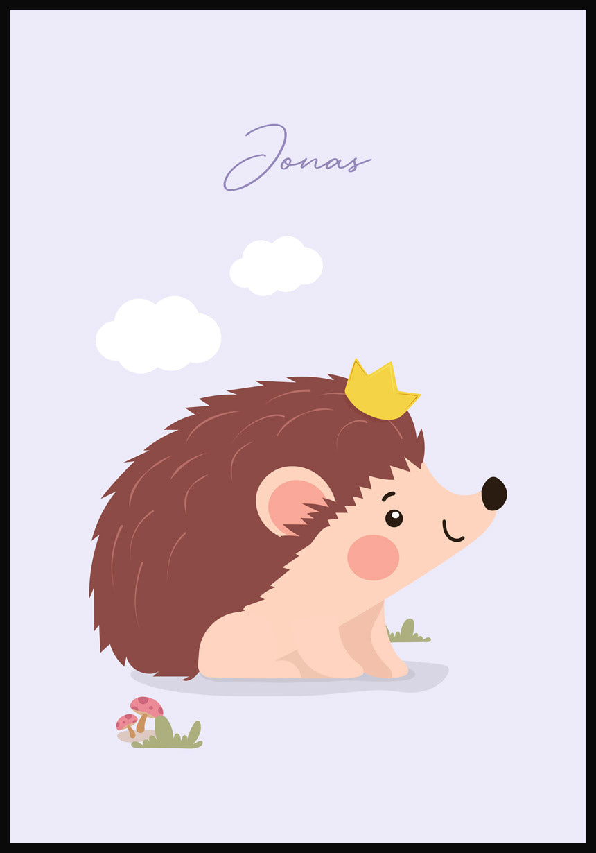 Igel Poster für Kinder Lila