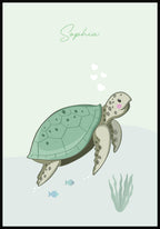 Kinderposter Schildkröte Grün