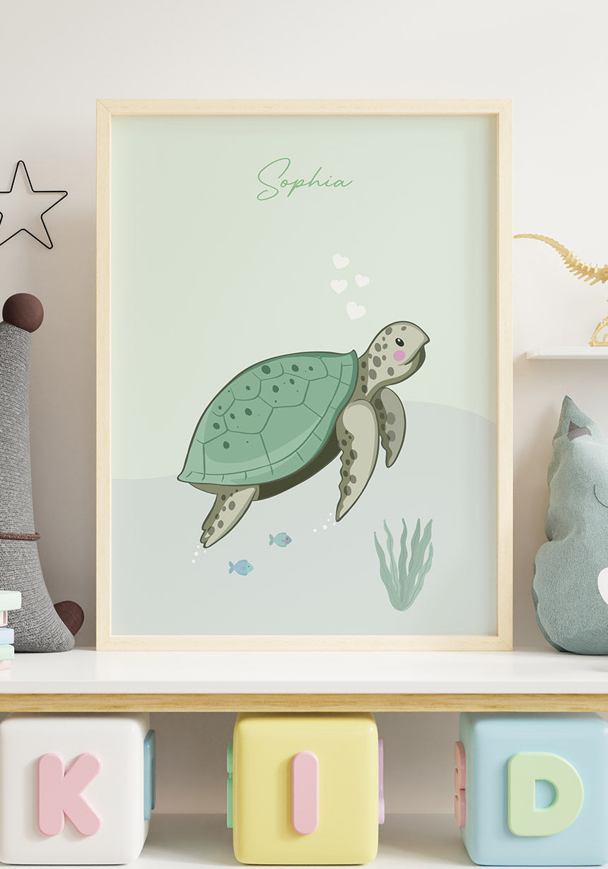 Kinderposter Schildkröte für Zuhause