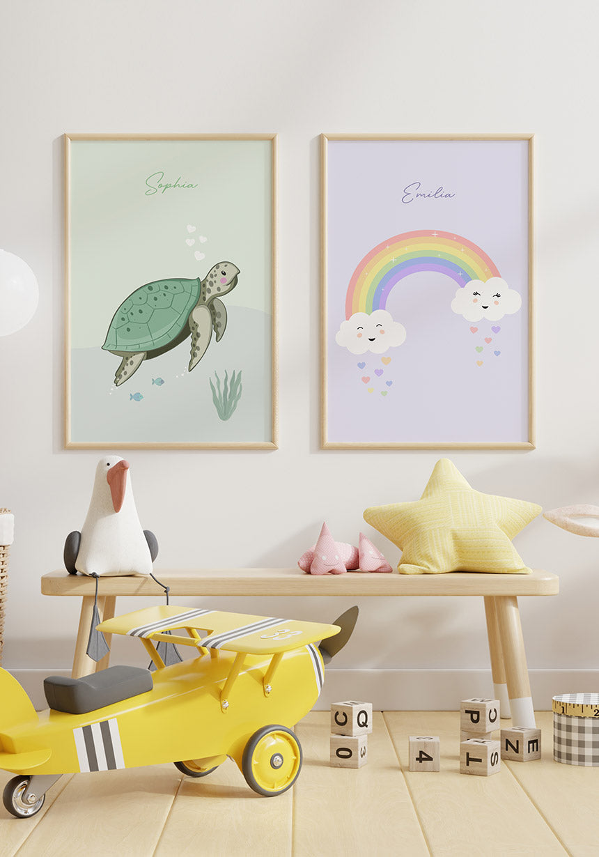 Kinderposter Schildkröte Bilderwand