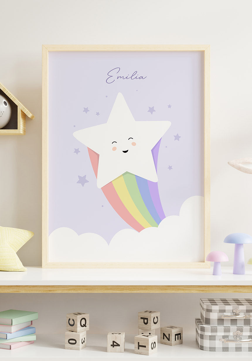 Stern Regenbogen Poster mit Namen