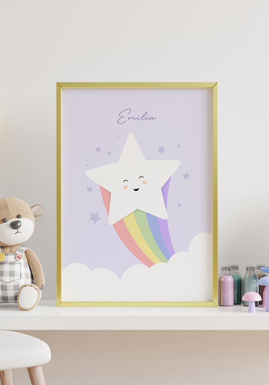 Stern Regenbogen Poster personalisierbar