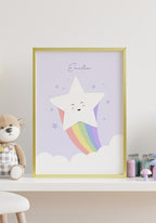Stern Regenbogen Poster personalisierbar