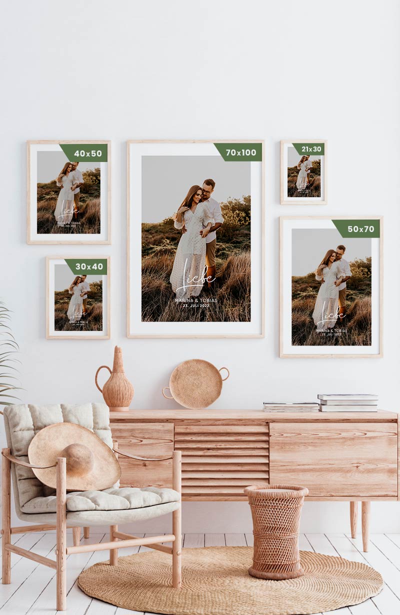 Personalisierbares Poster mit Liebe und deinem Bild Postergrößen