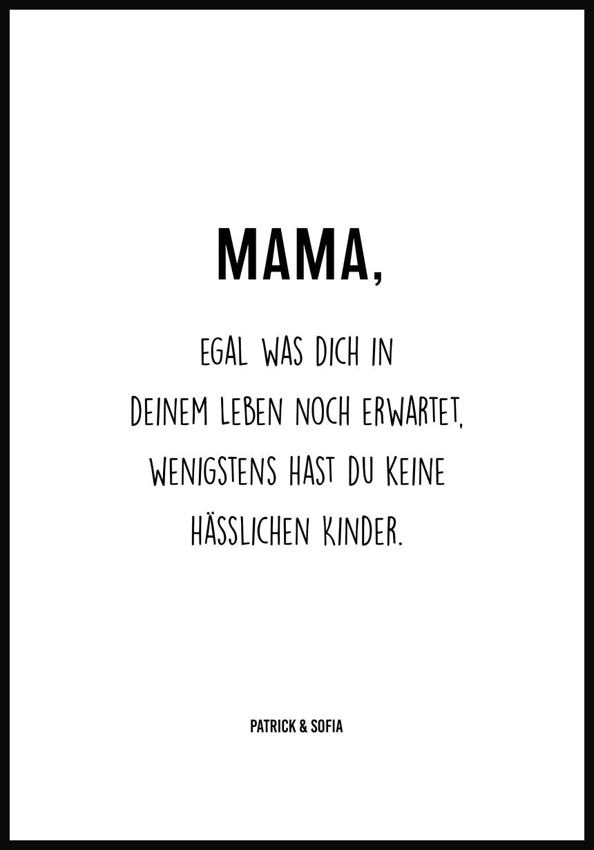 Poster personalisierbar Mama hübsche Kinder