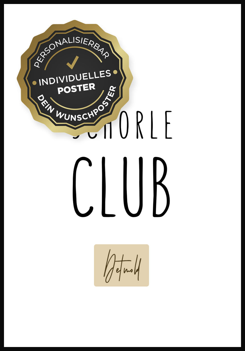 Personalised Schorle Club Poster