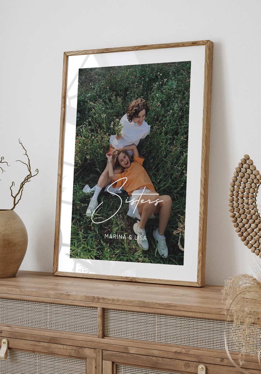 Personalisierbares Poster 'Sisters' für Schwestern als Geschenk