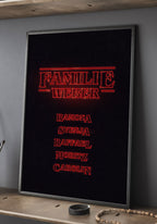 Stranger Things - Personalisiertes Poster mit Familiennamen als Geschenk