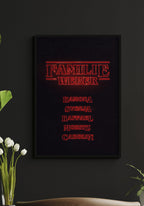 Stranger Things - Personalisiertes Poster mit Familiennamen für Zuhause