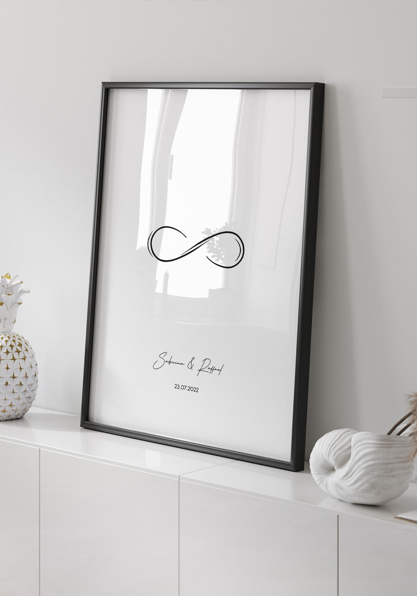 Personalisiertes Poster mit Unendlichzeichen für Pärchen