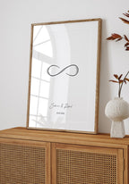 Personalisiertes Poster mit Unendlichzeichen mit Liebe