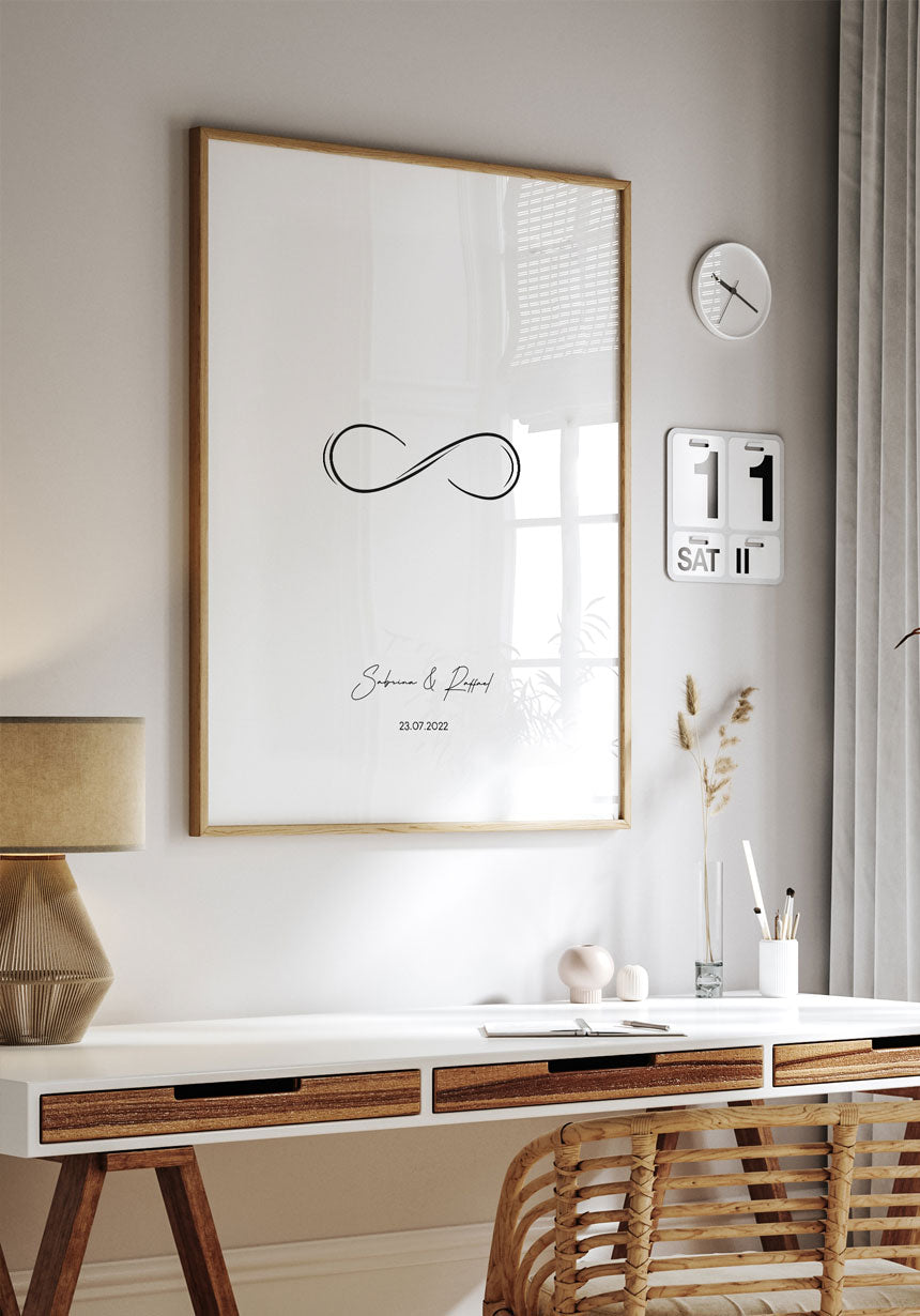 Personalisiertes Poster mit Unendlichzeichen für verliebte